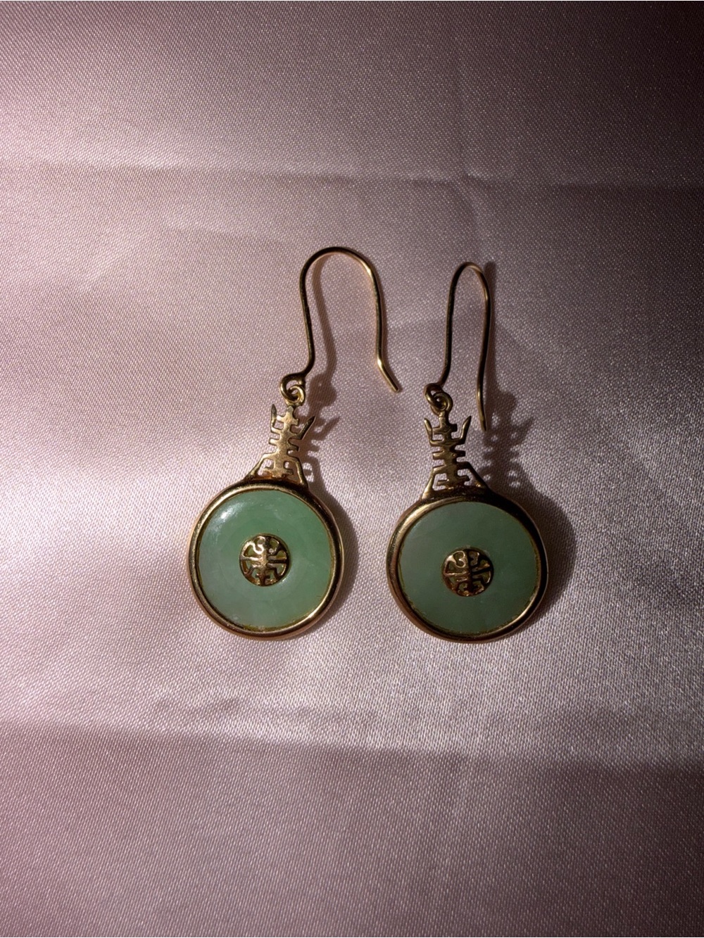 Jade 14K Gold Dangle Earrings